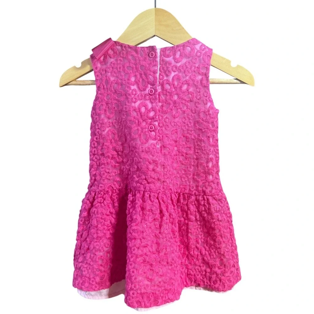 Gymboree Baby Girl Pink Eyelet Bow Dress 12-18M Sleeveless Special Occasion